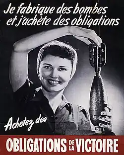 Photo of smiling woman assembling a bomb