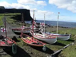 Wooden row boats from Vágur on Vágseiði, the oldest one was built in 1872