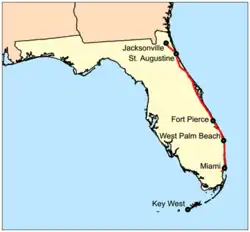 Florida East Coast Railway system map