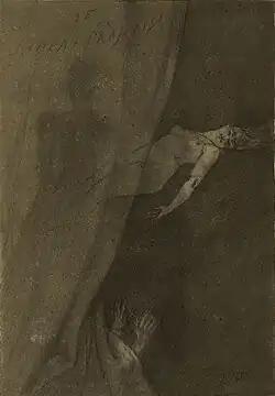 The Crimson Curtain (ca. 1887–93) heliogravure, aquatint and soft varnish (23.7 × 16.5&nbsp;cm) Art Institute of Chicago