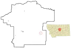 Location of Grass Range, Montana