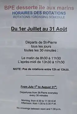 Ferry schedule