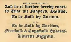 Ultra-bold and double inline blackletter, 1834
