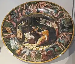 1530s, dish shape, with the Birth of Hercules