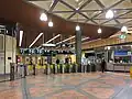 Station concourse, Myki barriers and entrance, August 2017