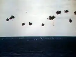 A flak barrage put up to defend against Japanese planes