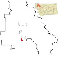 Location of Lakeside, Montana