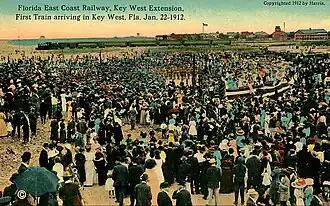 Arrival of the first train at Key West, January 22, 1912.