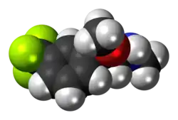 Space-filling model of the fludorex molecule