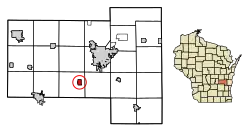 Location of Oakfield in Fond du Lac County, Wisconsin.