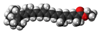 Space-filling model of the food orange 7 molecule