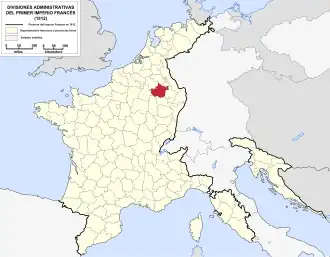 Location of Forêts in France (1812)
