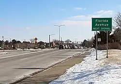 Looking south along Parker Road in Four Square Mile