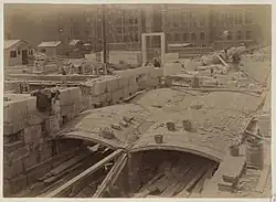 Four completed tile domes along Boylston Street