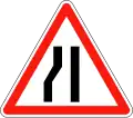 Road narrows on left