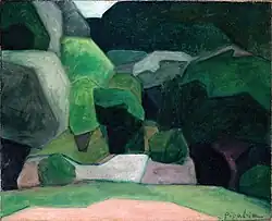 Paysage à Cassis (Landscape at Cassis), 1911–12, oil on canvas, 50.3 × 61.5&nbsp;cm, private collection