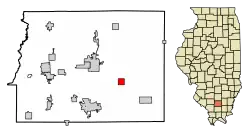 Location of Hanaford in Franklin County, Illinois.