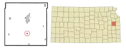 Location within Franklin County and Kansas
