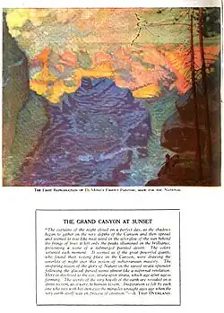 Frederick Melville DuMond's oil painting "Grand Canyon at Sunset", in "National Magazine" 1915