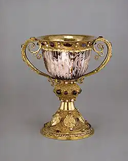 Chalice of Abbot Suger of Saint-Denis, Roman cup, 12th-century mounts, National Gallery of Art