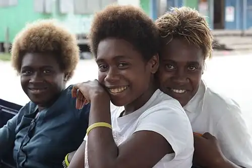 Melanesian girls from Papua New Guinea.