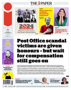 Front page of The i Paper