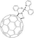 Platinum complex of isoxazoline-modified fullerene.