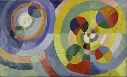 Robert Delaunay, 1930, Circular Forms, oil on canvas, 67.3 × 109.8&nbsp;cm, Solomon R. Guggenheim Museum, New York, Gift by Andrew Powie Fuller and Geraldine Spreckels Fuller Collection, 1999