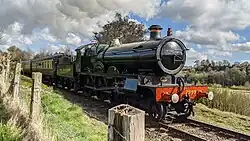 Lady of Legend pulling a train on the Severn Valley Railway.