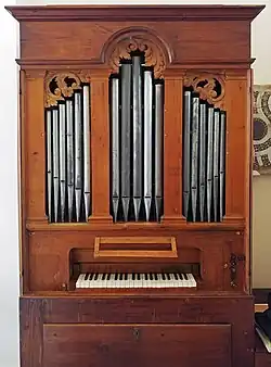 The current cathedral organ, built in 1892 by Carlo Alboreto for the archdiocesan seminary chapel, and moved there in 2021.