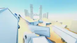 Three-dimensional trucks in a disorderly pile.