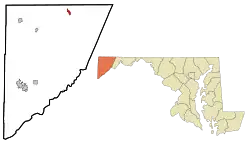 Location of Grantsville, Maryland