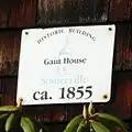 The identifying sign on the face of the Samuel Gaut House