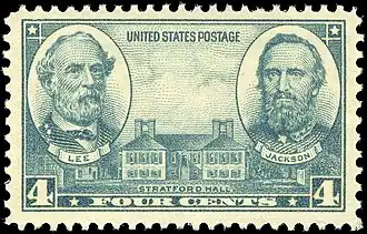 Robert E. Lee, Stonewal Jackson and Stratford Hall, Army Issue of 1936