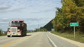 DOT sign along WIS 35