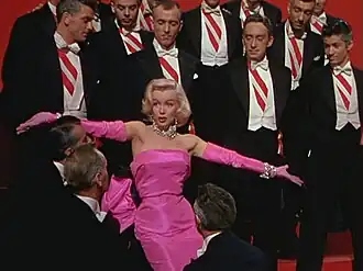 a shocking pink dress.Marilyn Monroe's pink dress