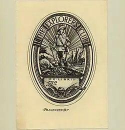 Bookplate for "The Explorers Club"