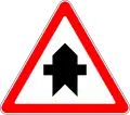 Intersection with side roads