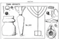 Tomb deposits from Gezer, including drawing of Menorah-like shape