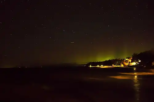 An aurora in the sky above Liberty Grove in 2015.