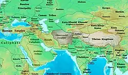 Map of the Ghaznavid Empire before their invasion of the Shahis and Kashmir.