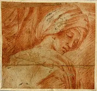 Head of a woman wearing a turban, after Guido Reni, attributed to Cantofoli, The British Museum[11]