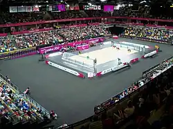 Australia goalball women throwing to Canada women (Sep 2012).