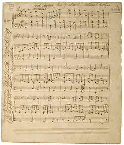 Music score on brown paper