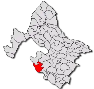 Location in Mehedinți County