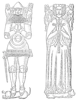 Drawign of Gorges effigies