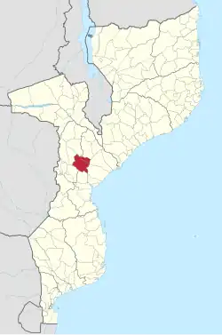 Gorongosa District on the map of Mozambique