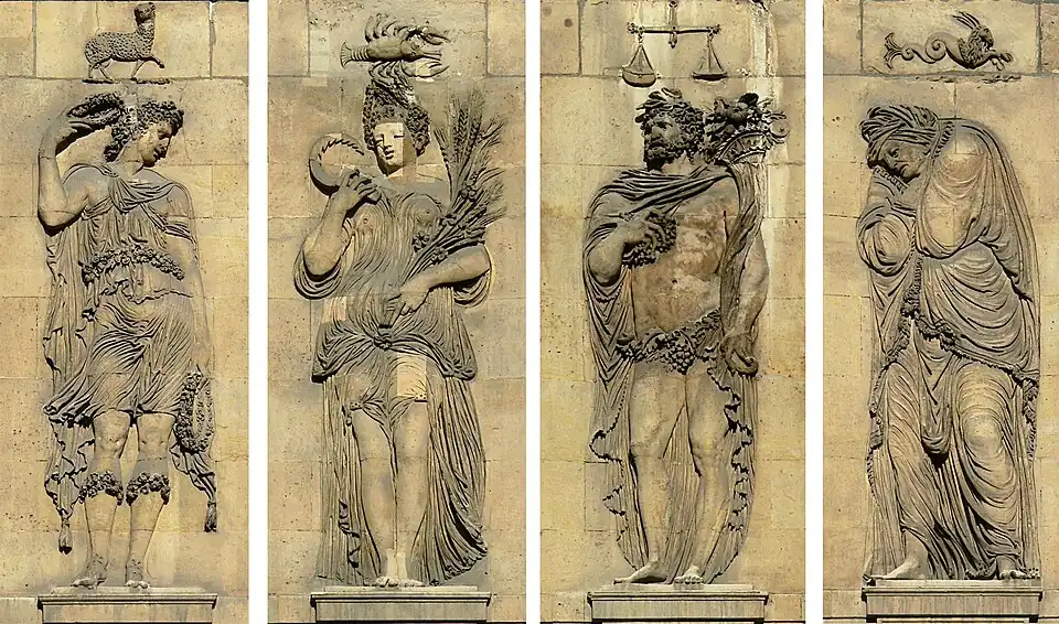 The Four Seasons by Jean Goujon, (c.1547) Musée Carnavalet, Paris