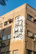 The Peace Kids mural in Florentin, Tel Aviv, with Handala and Srulik