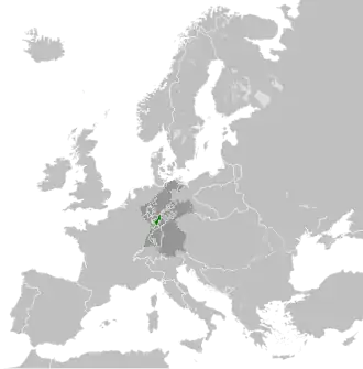 The Grand Duchy of Frankfurt (green) in 1812